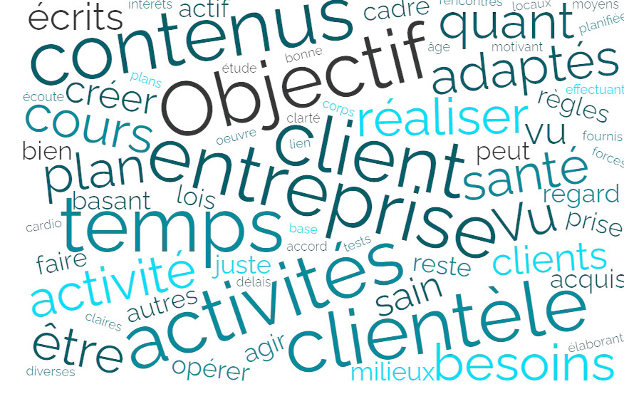 Un nuage de mots en lien avec l'analyse de besoins